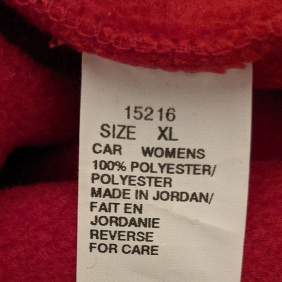 Woolrich Red Fleece Zip Front Jacket with Pockets XL - Picture 10 of 10